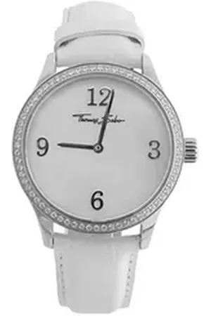 Thomas Sabo Quarzuhr WA0045-215-202 Damen-Uhr Analog Quarz mit Leder-Band Ø 35 mm
