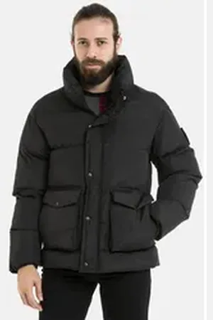 Cipo & Baxx Winterjacke Jacke im unifarbenen Look schwarz L