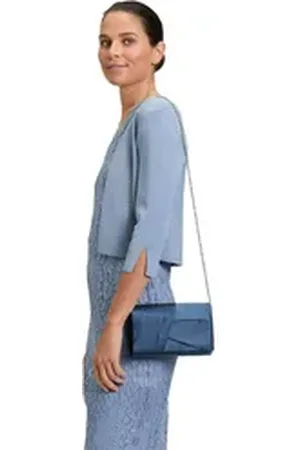 Vera Mont Abendtasche Clutch-Tasche unifarben, Falten blau