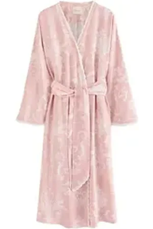 Laura Ashley Damenbademantel Morgenmantel, Viskose rosa XL