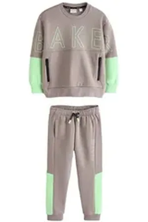 Ted Baker Sweatanzug Sweatshirt und Jogginghose (2-tlg) grau 80-86 (12-18 Mon.)