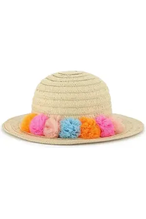 Billieblush Strohhut glitzernder Sonnenhut mit bunten Pompoms 54 ( 6-10 Jahre)