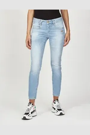 Gang Skinny-fit-Jeans 94NELE X-CROPPED mit gekreuzter Gürtelschlaufe blau 29
