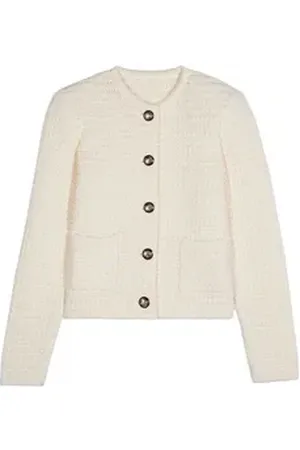 Bash Cardigan Strickjacke GASPARD mit Baumwolle weiß 34