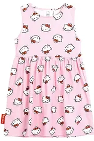Hello Kitty Sommerkleid All-over-Print Mädchen Jerseykleid Gr. 110-158 cm rosa 128 cm