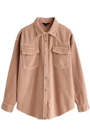Next Jeanshemd Oversize-Denimhemd aus 100 % Baumwolle. (1-tlg) rosa M
