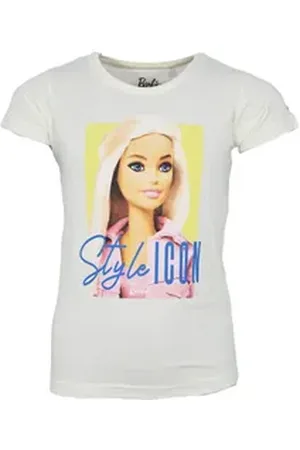 Barbie Print-Shirt Mädchen Kinder T-Shirt kurzarm Shirt 100% Baumwolle, Gr. 104 bis 140 gelb 110