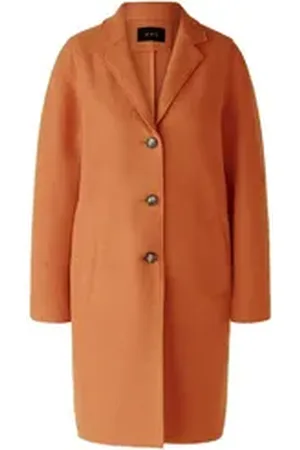 Oui Wollmantel MAYSON Mantel Boiled Wool - reine Schurwolle orange 36
