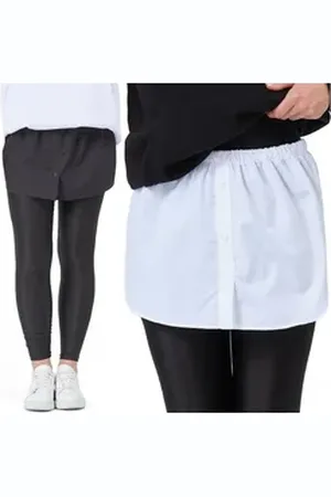 Blackrock Unterrock Damen Blusenrock Saum Verlängerung (2-tlg) mit Elastikbund, in Unifarbe mini Rock schwarz|weiß 3XL