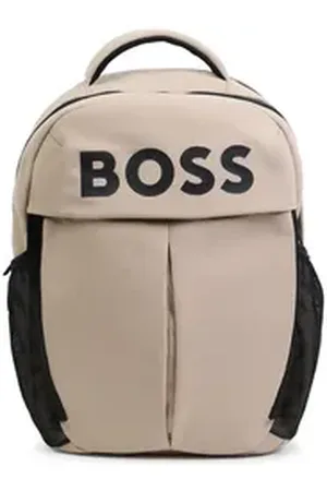HUGO BOSS Kinderrucksack vielseitiger Rucksack in braun mit Gummiprint-Logo braun