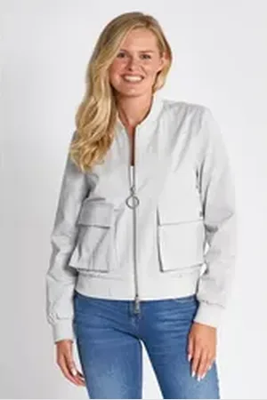 Zhrill Blouson in Unifarbe grau S
