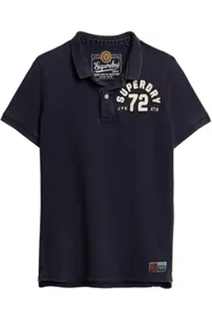 Superdry Poloshirt Herren Poloshirt Baumwolle Vintage Athletic Polo blau XL