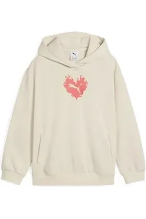 PUMA Hoodie Flaming Love Hoodie Mädchen weiß 128