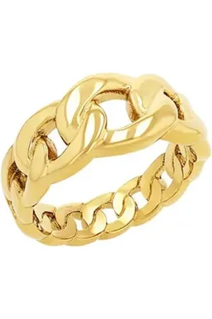QS by s.Oliver Fingerring Ring für Damen, Edelstahl (Ring, 1-tlg) goldfarben 54