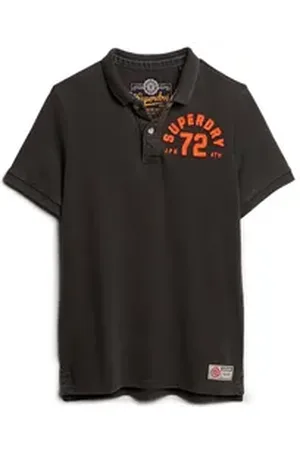 Superdry Poloshirt Herren Poloshirt Baumwolle Vintage Athletic Polo schwarz XL