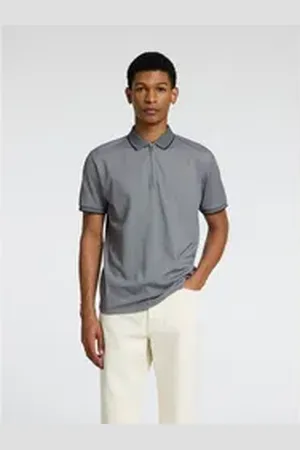 SELECTED HOMME Poloshirt SLHFAVE SPORT ZIP SS POLO NOOS grau XL