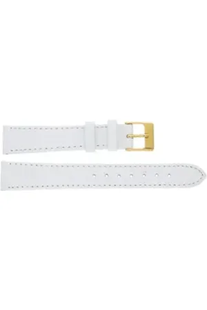 JuwelmaLux Uhrenarmband Uhrenband Lederband Weiß Edelstahl JL38-10-0250 16 mmmm