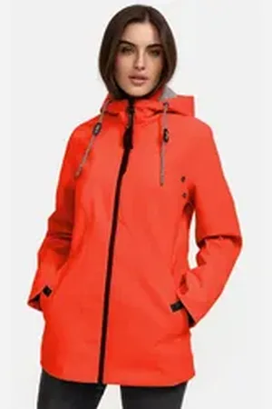 Manisa Regenjacke mit abnehmbarer Kapuze orange 44