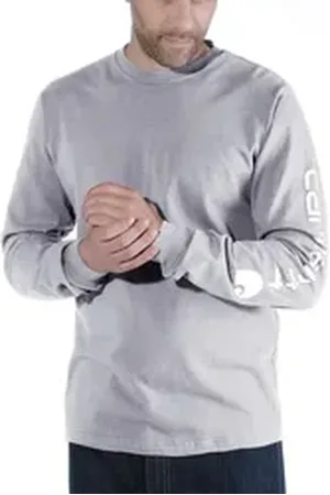 Carhartt Langarmshirt Herren Langarmshirt Relaxed Fit Heavyweight Long-Sleeve Logo Sleeve Graphic Adult grau L