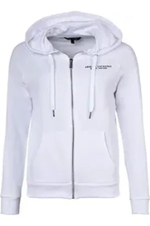 Giorgio Armani ARMANI EXCHANGE Sweater Damen Sweatjacke Baumwolle weiß L