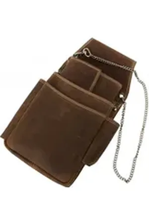 Mf Next Com Kellnerbörse Kellner Geldbörse mit Halfter und Kette – Robustes Hunter Leder braun