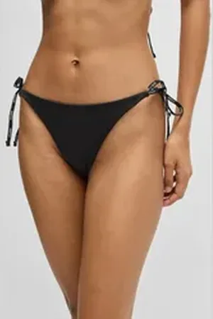 HUGO BOSS Bikini-Hose PURE_SIDE TIE mit kontrastfarbenen Einsätzen schwarz XL