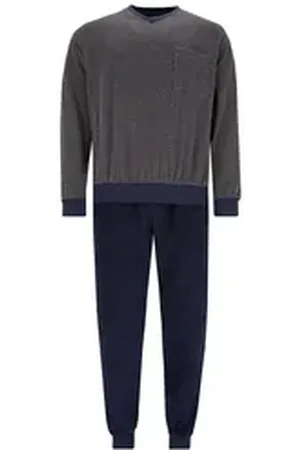 HAJO Pyjama Herren Pyjama Baumwolle (2 tlg) beige 5XL