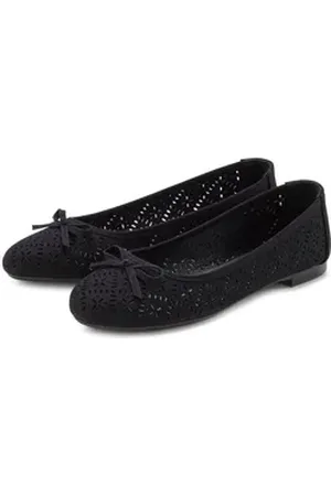 Lascana Ballerina Freizeitschuh, Slipper, Halbschuh mit kleinen Cut-Outs VEGAN schwarz 41 EU