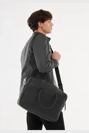 Bolongaro Laptoptasche AMORY BAG, Tragegriff, Verstellbarer Schulterriemen, Hauptfach mit Reißverschluss schwarz