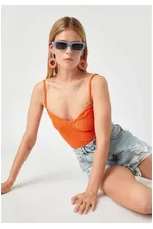 Koton Tanktop Ärmellos Normale Länge Tanktop orange M