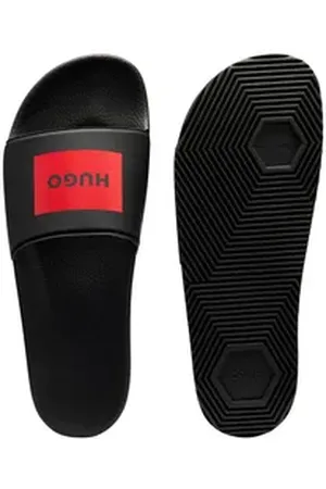 HUGO BOSS Timein_slid_ph_N Badepantolette mit weichem Textil-Innenfutter schwarz EUR 46