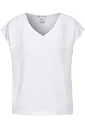 Street one T-Shirt - Damen T-Shirt - V-Ausschnitt, Kurzarm, Softer Materialmix weiß 38