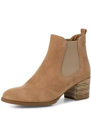 Tamaris Chelseaboots, Cowboy Stiefelette, Westernboots mit komfortablem Stretcheinsatz beige 40 EU