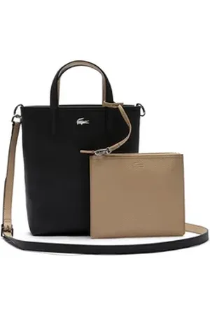 Lacoste Henkeltasche Damen Handtasche Lederimitat Vertical Shopping BAg beige|bunt|schwarz