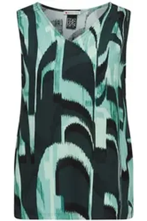 Street one Shirttop - luftiges Damentop ärmellos - leichtes Top mit Print - Sommertop grün 38