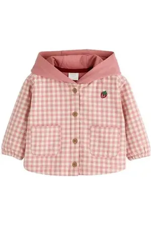 Next Kurzjacke Babykapuzenjacke Vichykaro aus 100 % Baumwolle (1-St) rosa 56 (bis zu 1 Mon.)