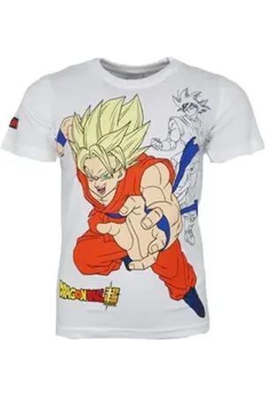 Dragon Ball Print-Shirt Anime Dragonball Super Goku Jungen kurzarm T-Shirt Shirt 100% Baumwolle, Gr. 110 bis 140 weiß 122
