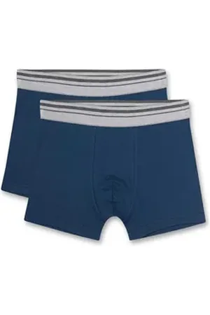 Sanetta Boxer Jungen Boxershort 2er Pack Baumwolle (Packung, 2er Pack) blau|grau 140