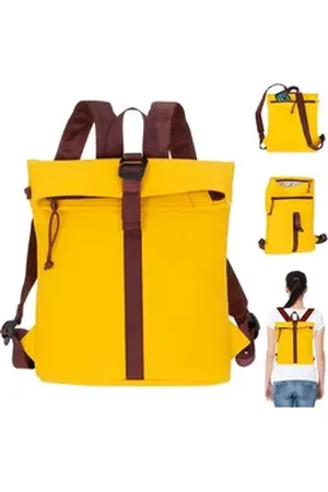 NEW REBELS Freizeitrucksack Damen klein Rucksack Handtasche Tasche, Reise Freizeit Bag wasserabweisend aus Plane + bagboom Etui gelb