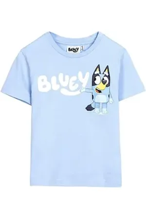 Bluey T-Shirt Jersey Jungen Kurzarmshirt aus Baumwolle Gr. 92 - 116 cm blau 110 cm