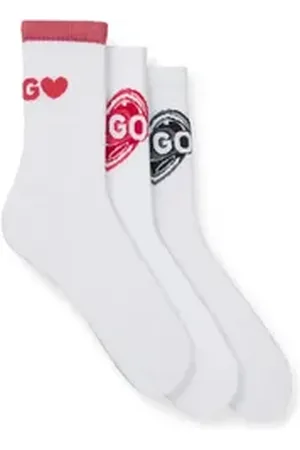 HUGO BOSS Sportsocken 3P QS VALENTINE CC W (Packung, 3er Pack) sind mit Logos im Valentinstags-Look versehen weiß 39-42