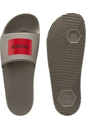 HUGO BOSS Timein_slid_ph_N Badepantolette mit weichem Textil-Innenfutter braun EUR 46