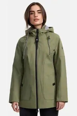 Manisa Regenjacke mit abnehmbarer Kapuze braun 40