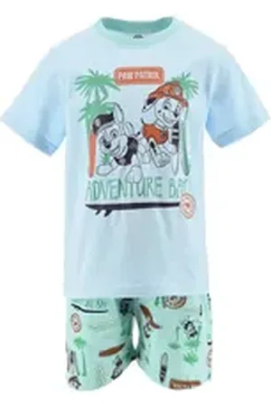 Paw Patrol Shorty Chase Marshall Kinder Jungen Pyjama kurzarm Nachtwäsche (2 tlg) blau 116