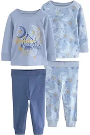 Next Pyjama Bequeme Schlafanzüge aus 100 % Baumwolle, 2er-Pack (4 tlg) blau 86-92 (1,5-2 J.)