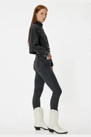 Koton Skinny-fit-Jeans Hohe Leibhöhe Skinny schwarz 32/32