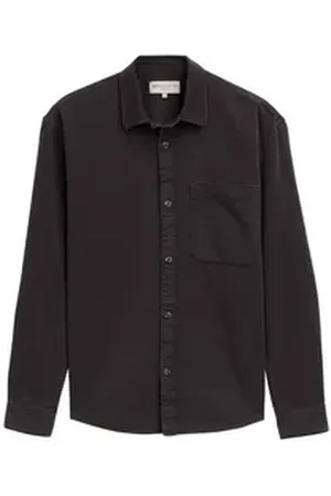 TOM TAILOR Denim Langarmhemd Twill Hemd - Relaxed Fit grau L