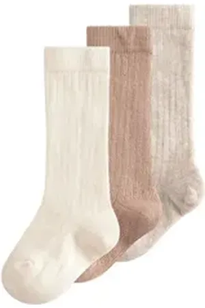 Next Basicsocken Gerippte Babykniestrümpfe, 3er-Pack (3-Paar) beige 80-92 (1-2 J.)