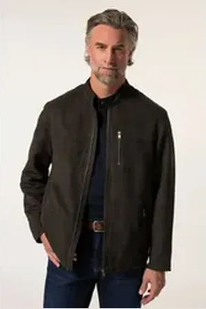 Boston Park Funktionsjacke Bikerjacke Mikrosuede Zipper bis 84/86 blau 60