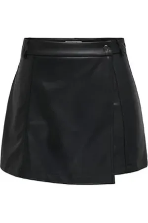 ONLY Lederimitatrock ONLHERO MW FAUX LEA SKORT CC PNT schwarz XL (42)